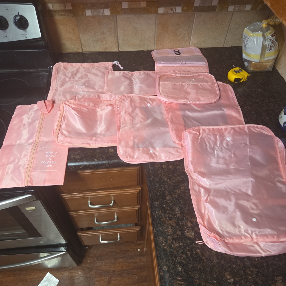 Pink Travel Organizer Set